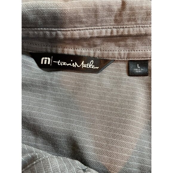Travis Mathew Mens Polo Shirt Large Gray Pima Callaway Logo Short Sleeve Golf - Picture 4 of 9